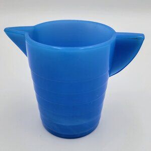Vintage Akro Agate Pitcher Teapot Stacked Disc Blue Child’s Pitcher Read